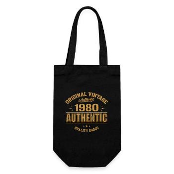 Authentisches Geburtstagsgeschenk aus den 1980er Jahren Original aus den 1980er Jahren - Geschenkbeutel für Flaschen - Schwarz - Vorne