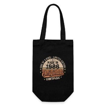 1986 Jahrgang Geboren 1986 Vintage Jubiläumsgeschenk - Geschenkbeutel für Flaschen - Schwarz - Vorne