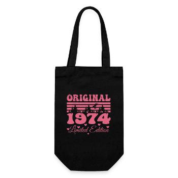 Cadeau 50e Anniversaire 1974 Femme | Né en 1974 - Sac à bouteille - noir - Devant