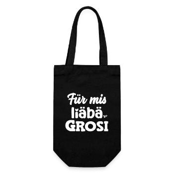 Für mis liäbä Grosi s beschte Grosi Oma Schweiz - Geschenkbeutel für Flaschen - Schwarz - Vorne