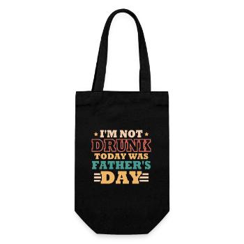 Papa Humor Geschenk zum Vatertag - Geschenkbeutel für Flaschen - Schwarz - Vorne