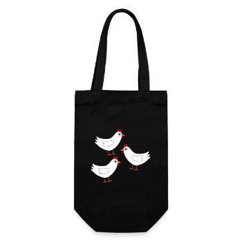 Huhn weiß weiße Hühner Hennen Ostern - Geschenkbeutel für Flaschen - Schwarz - Vorne
