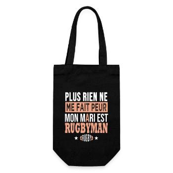 Rugby sport rugby Cadeau femme mari joueur rugby - Sac à bouteille - noir - Devant