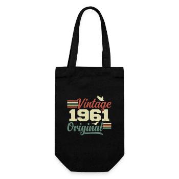 Vintage 1961 Retro 1961 Birthday Gift - Gift Bag for Bottles - black - Front