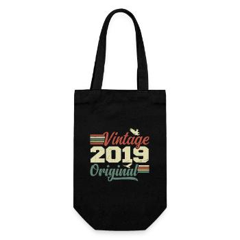 Vintage 2019 Cadeau Anniversaire 2019 Retro - Sac à bouteille - noir - Devant