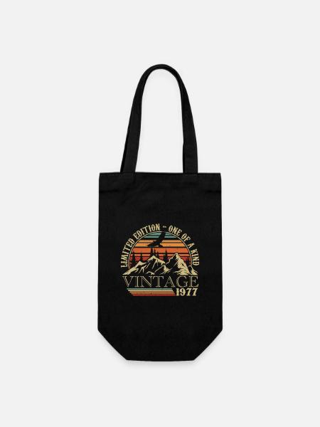 1977 Vintage Retro 1977 Jubiläumsgeschenk - Geschenkbeutel für Flaschen - Schwarz