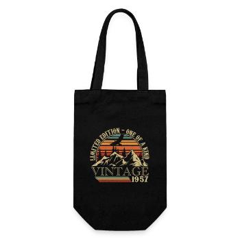 1957 Vintage Geburtstagsgeschenk 1957 Retro 1957 - Geschenkbeutel für Flaschen - Schwarz - Vorne