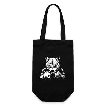 Wolf Boxer Kampfsport MMA - Geschenkbeutel für Flaschen - Schwarz - Vorne