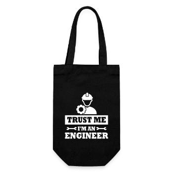 Glauben Sie mir, ich bin Ingenieur - Geschenkbeutel für Flaschen - Schwarz - Vorne
