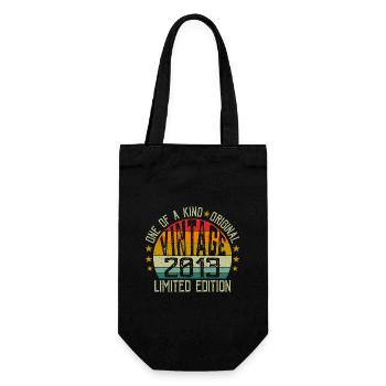 Vintage Born in 2013 Retro Birthday Gift 2013 - Gift Bag for Bottles - black - Front