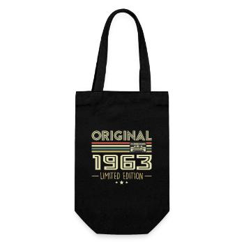 Jahrgang 1963 Original Vintage Retro Geburtstag - Geschenkbeutel für Flaschen - Schwarz - Vorne