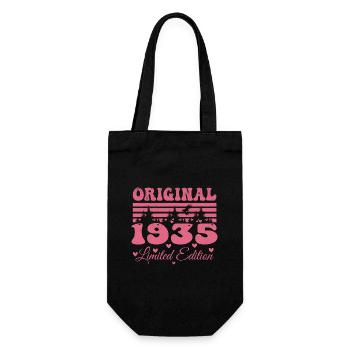 Cadeau 89e Anniversaire 1935 Femme | Né en 1935 - Sac à bouteille - noir - Devant