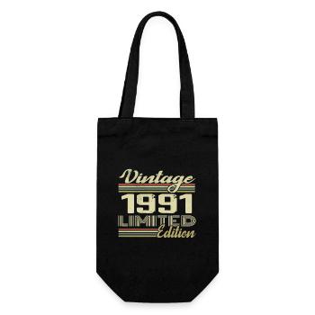 Geburtstag 33 Jahre Jahrgang 1991 Geschenk 1991 - Geschenkbeutel für Flaschen - Schwarz - Vorne
