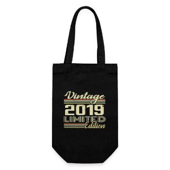 Anniversary 5 Years Vintage 2019 Gift 2019 - Gift Bag for Bottles - black - Front