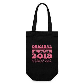 Geschenk zum 5-jährigen Jubiläum von Frauen 2019 | Jahrgang 2019 - Geschenkbeutel für Flaschen - Schwarz - Vorne