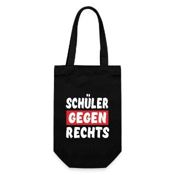 Schüler Gegen Rechts - Rechts Nein Danke - Geschenkbeutel für Flaschen - Schwarz - Vorne