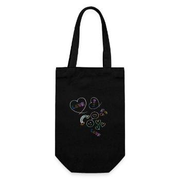 Neonherzen, Herzen, smiley, Sterne, Herz - Geschenkbeutel für Flaschen - Schwarz - Vorne