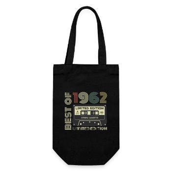 Vintage 1962 - 1962 Retro Birthday Gift - Gift Bag for Bottles - black - Front