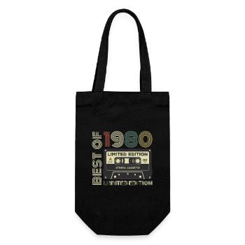 Millésime 1980 - cadeau d’anniversaire rétro 1980 - Sac à bouteille - noir - Devant