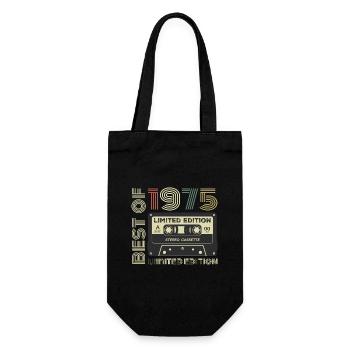 Millésime 1975 - cadeau d’anniversaire rétro 1975 - Sac à bouteille - noir - Devant