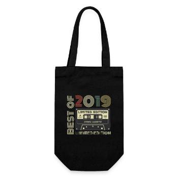 Millésime 2019 - cadeau d’anniversaire rétro 2019 - Sac à bouteille - noir - Devant