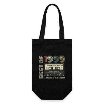 Jahrgang 1999 - 1999 Retro Geburtstagsgeschenk - Geschenkbeutel für Flaschen - Schwarz - Vorne