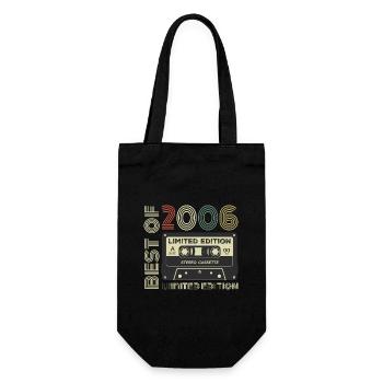 Jahrgang 2006 - 2006 Retro Geburtstagsgeschenk - Geschenkbeutel für Flaschen - Schwarz - Vorne