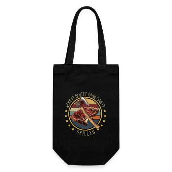 Wenn es blutet kann man es grillen BBQ Grillshirt - Geschenkbeutel für Flaschen - Schwarz - Vorne