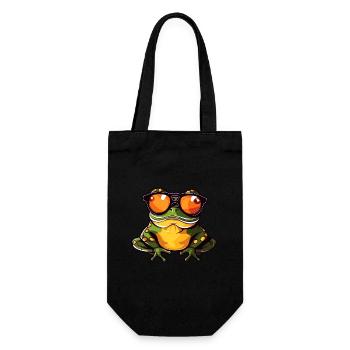 Grenouille Drôle Cool - Sac à bouteille - noir - Devant