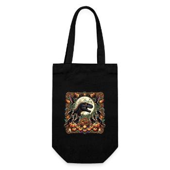 Dino Halloween Kürbis Katzen - Geschenkbeutel für Flaschen - Schwarz - Vorne