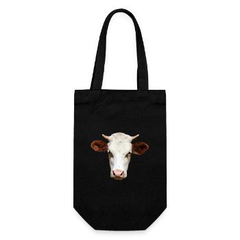 Personalized Cow T-Shirt Gift for Farmers - Gift Bag for Bottles - black - Front
