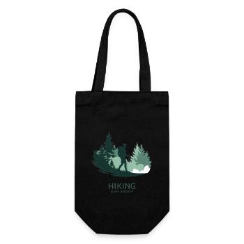 Hiking is My Therapy – Nature & Forest - Gift Bag for Bottles - black - Front
