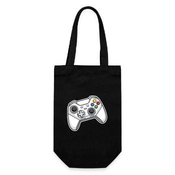 Retro controller illustration - Gift Bag for Bottles - black - Front