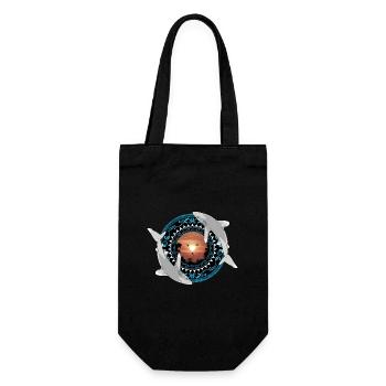 Oceanic whitetip sharks Hawaiian Polynesian - Gift Bag for Bottles - black - Front
