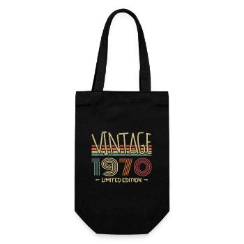 Vintage, 1970er Jahre, Retro, 1970er Jahre, Geburtstagsgeschenk - Geschenkbeutel für Flaschen - Schwarz - Vorne