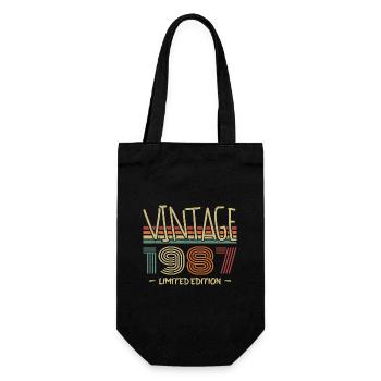 Vintage 1987 Retro 1987 Anniversary Gift - Gift Bag for Bottles - black - Front