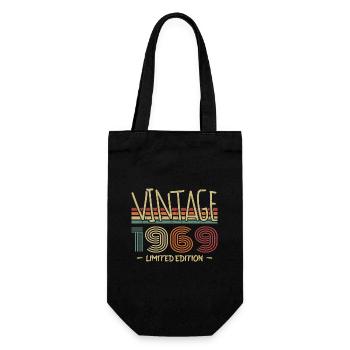 Jahrgang 1969 Retro 1969 Jubiläumsgeschenk - Geschenkbeutel für Flaschen - Schwarz - Vorne