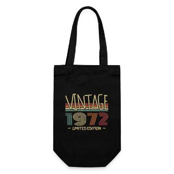 Vintage 1972 Retro 1972 Anniversary Gift - Gift Bag for Bottles - black - Front