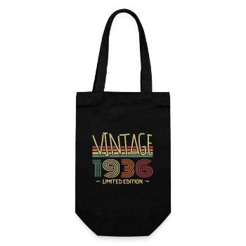 Jahrgang 1936 Retro 1936 Jubiläumsgeschenk - Geschenkbeutel für Flaschen - Schwarz - Vorne