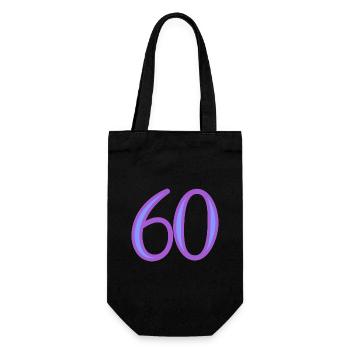 60. 60 YEARS. 60th ANNIVERSARY. 60TH BIRTHDAY. - Gift Bag for Bottles - black - Front