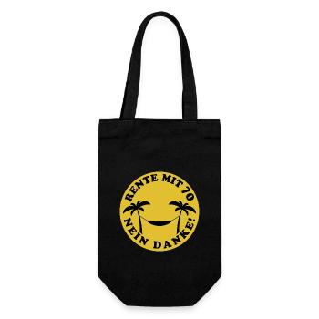 Rente mit 70 - Nein Danke! - Geschenkbeutel für Flaschen - Schwarz - Vorne
