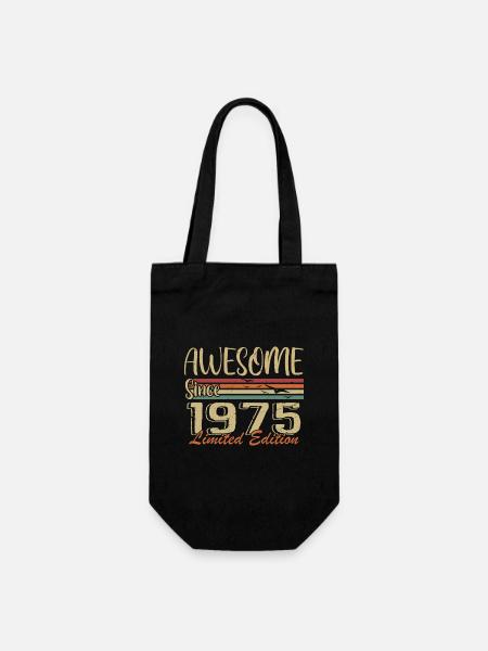 Legends Were Born In 1975 Vintage 1975 - Gift Bag for Bottles - black