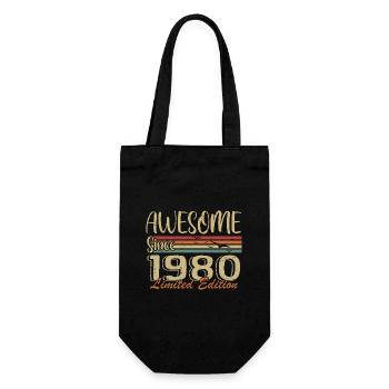 Legends Are Born In 1980 Vintage 1980 - Gift Bag for Bottles - black - Front