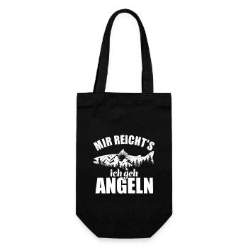 Mir reicht’s ich geh Angeln - Angler - Geschenkbeutel für Flaschen - Schwarz - Vorne
