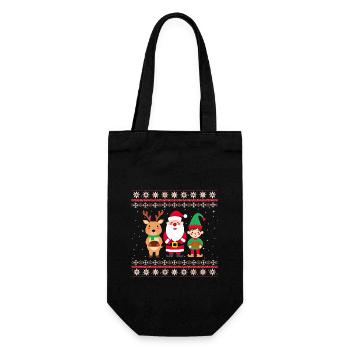 Ugly Christmas Dabbing Santa Reindeer Elf - Gift Bag for Bottles - black - Front
