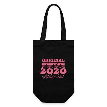 Cadeau 4e Anniversaire 2020 Femme | Né en 2020 - Sac à bouteille - noir - Devant