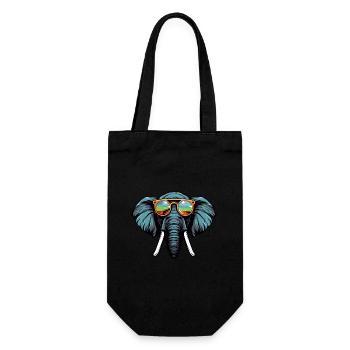 Elephant Head Portrait Cool - Gift Bag for Bottles - black - Front