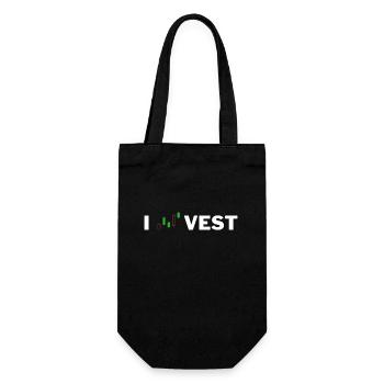 Invest - Börsen Design - Geschenkbeutel für Flaschen - Schwarz - Vorne