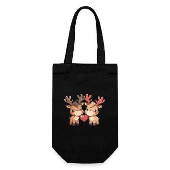 Moose Couple Love Valentine's Day - Gift Bag for Bottles - black - Front