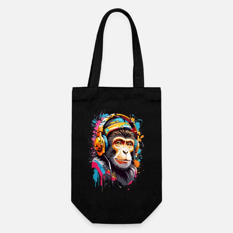 Coole Affe - Geschenkbeutel für Flaschen - Schwarz